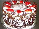 2) Chocolate cake with strawberries  Feeds 10